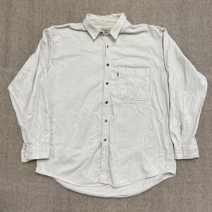 vintage Levi Button up Shirt mens xl white 2000 y2k orange tag